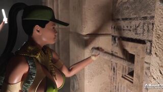 Ebony and blonde futanari babes entertaining the Egyptian pr