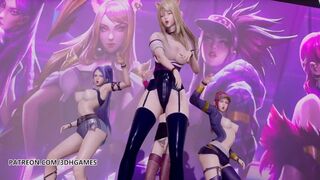 [MMD] Black Pink - how you like that Striptease Ahri Akali Evelynn Kaisa 3D Erotic Dance