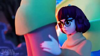 Velma blows Shaggy (Blenderknight, lewdheart)