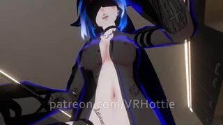 Blue Haired Devil Succubus in Straps Blindfold Rides for Senpai Tattoos POV Lap Dance Hentai Robe