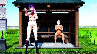 Mmd R18 Sex Danced at a Bus Stop in the Countryside