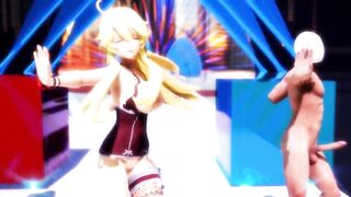 【hentai MMD】Beautiful Blonde Girl`s Strip Fucking Ass&Pussy Dance