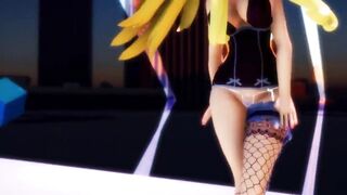 【hentai MMD】Beautiful Blonde Girl`s Strip Fucking Ass&Pussy Dance