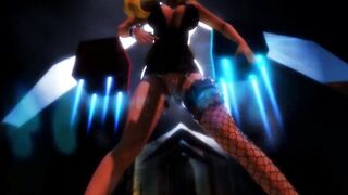 【hentai MMD】Beautiful Blonde Girl`s Strip Fucking Ass&Pussy Dance