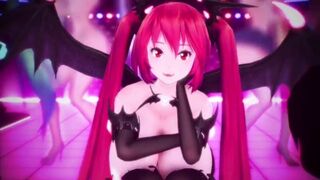 MMD Miku  live Concert Sexy Body and Curvy MILF 3d Hentai Succubus Fap Challenge