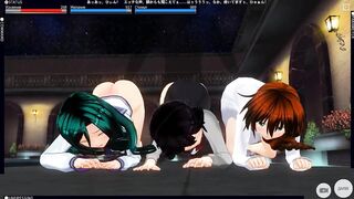 3D HENTAI ORGY three Beauties Cum with you