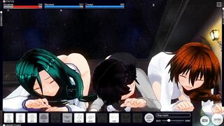 3D HENTAI ORGY three Beauties Cum with you