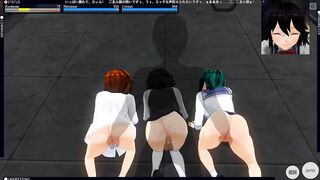 3D HENTAI ORGY three Beauties Cum with you