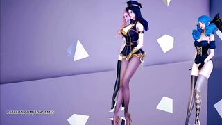 [MMD] PRODUCE48 - RUMOR Seraphine Gwen Caitlyn Sexy Striptease