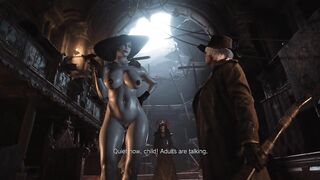 Resident Evil 8 - Nude Lady Dimitrescu Resident Evil Village: Tall Vampire Lady