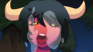 Demon Furry Girl Sucks Big Cock in Nature! Animation