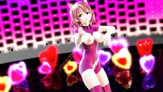 Mmd R18 Short Chan in Pink Cat Suit with Erected Nipple