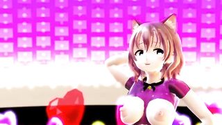 Mmd R18 Short Chan in Pink Cat Suit with Erected Nipple