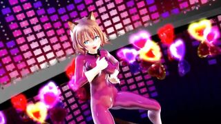 Mmd R18 Short Chan in Pink Cat Suit with Erected Nipple