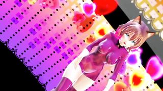 Mmd R18 Short Chan in Pink Cat Suit with Erected Nipple