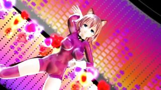 Mmd R18 Short Chan in Pink Cat Suit with Erected Nipple