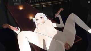 3D HENTAI Emilia Fucks with three Guys at once