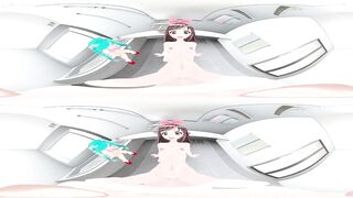 4K VR 360 - MMD Hentai Anime - Kizuna Ai teaching Mimiku