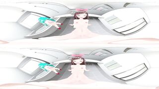 4K VR 360 - MMD Hentai Anime - Kizuna Ai teaching Mimiku