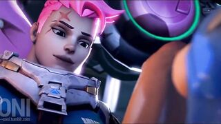 Zarya and D.Va in Hot Futa Scene