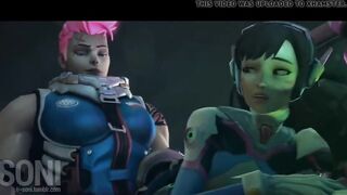 Zarya and D.Va in Hot Futa Scene