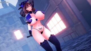 Mmd genshin impact Lisa West Wind Knights Witch R-15 2