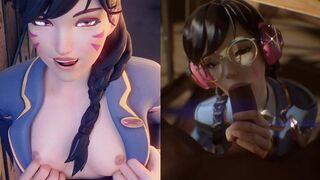 Blacked waifu - Liking D.va sucking that BBC