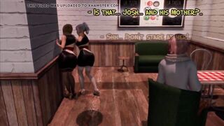 3D Threesome Futa Sex in Cafe