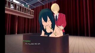 My hero froppy get fucked on stage