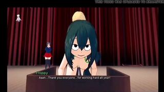 My hero froppy get fucked on stage