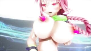 MMD 3D  handprint on her butt , vibrator in her pussy