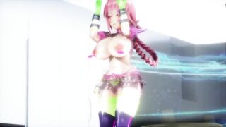 MMD 3D  handprint on her butt , vibrator in her pussy