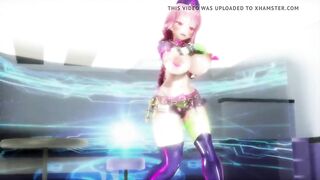 MMD 3D  handprint on her butt , vibrator in her pussy