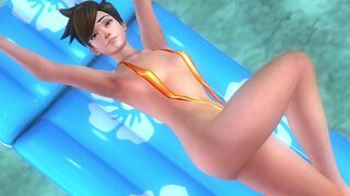 Sexy and Hot Tracer from Overwatch has a juicy big ass.