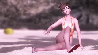 Sexy and Hot Tracer from Overwatch has a juicy big ass.