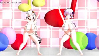 MMD  Akari & Yukari hot dance