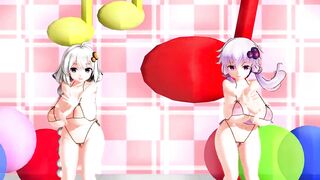 MMD  Akari & Yukari hot dance