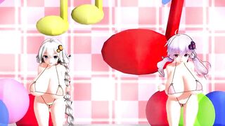 MMD  Akari & Yukari hot dance