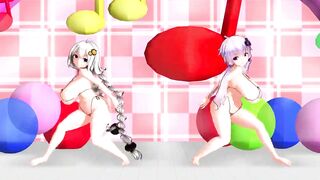 MMD  Akari & Yukari hot dance