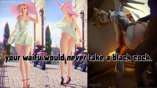 Blacked waifu - mercy would never take a bbc