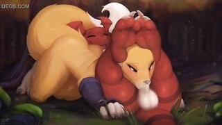 Renamon x Guilmon Blowjob Furry