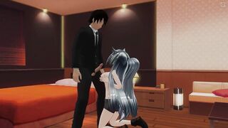 3D HENTAI Sis Tit Fucks Classmate Cock