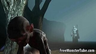 Hot 3D babe gets fucked hard in the woods by Gollum