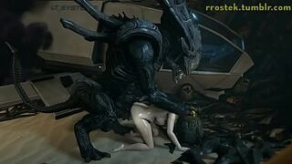 Hardcore 3D Animation Samus and Aliens Deepthroat and Vaginal