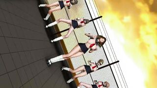 Submissive School Girls in Slut Uniform Dancing on the Classroom Roof MMD R18