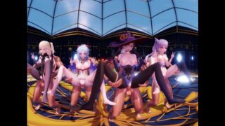 Genshin Impact - Group Dance & Orgy [UNCENSORED HENTAI 4K MMD]