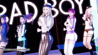 [MMD] RedVelvet - Bad Boy Strip Vers. Ahri Akali Kaisa Evelynn Seraphine KDA 3D Erotic Dance