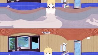 VR 360 Video Anime Saber Artoria Pendragon Fate Series Bathroom Sex