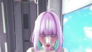 Pink Hair Girl Fucked on the Train - 3D Hentai (Uncensored)