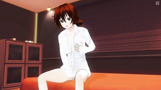 3D HENTAI Redhead Girlfriend Masturbates on your Bed